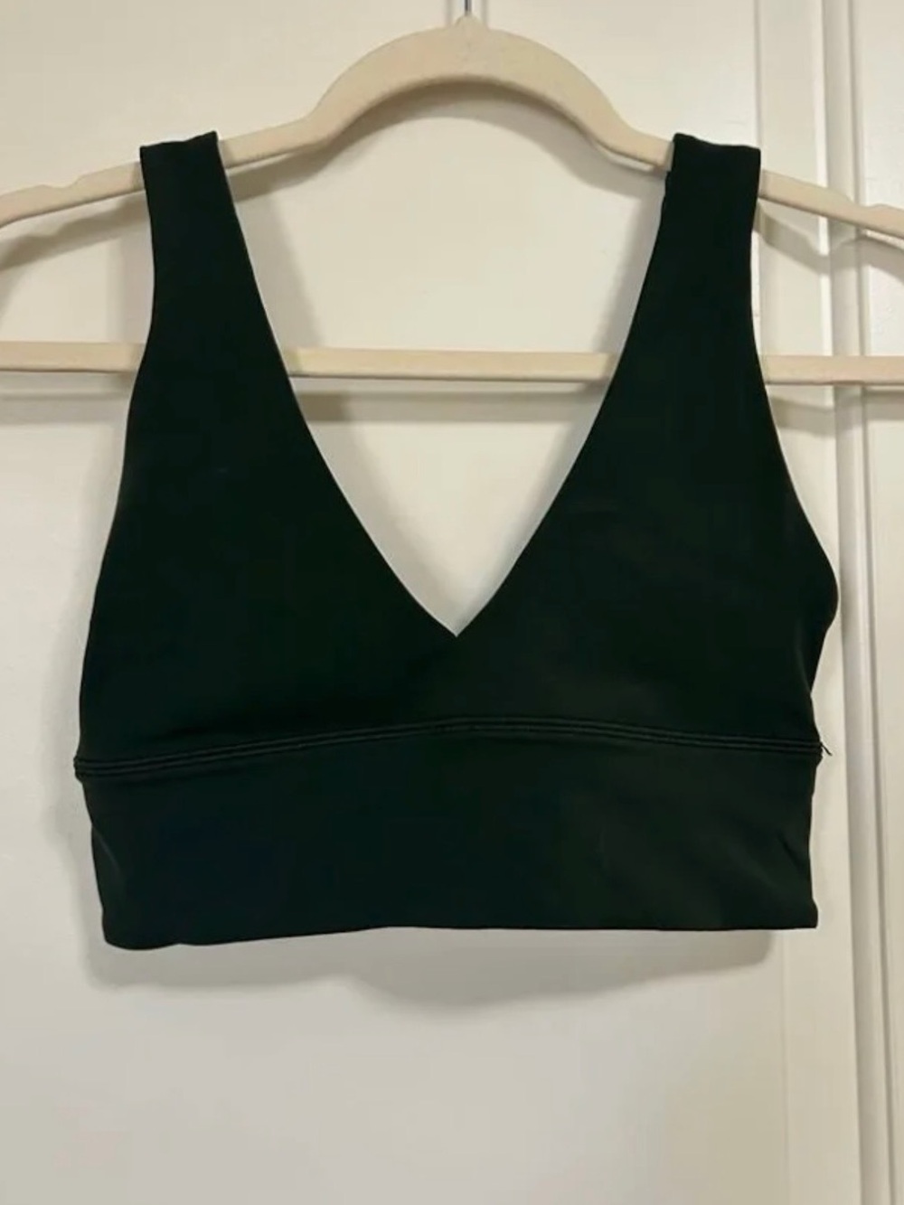 Dark Green V-Neck Sports Bra